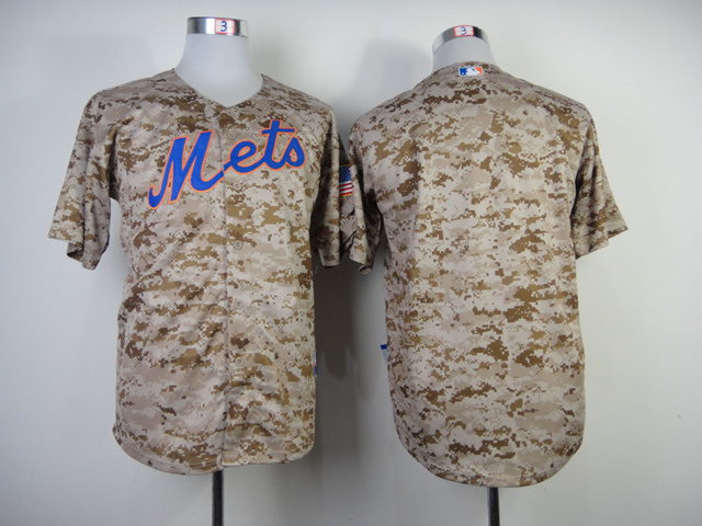 Men New York Mets Blank Camo MLB Jerseys->->MLB Jersey